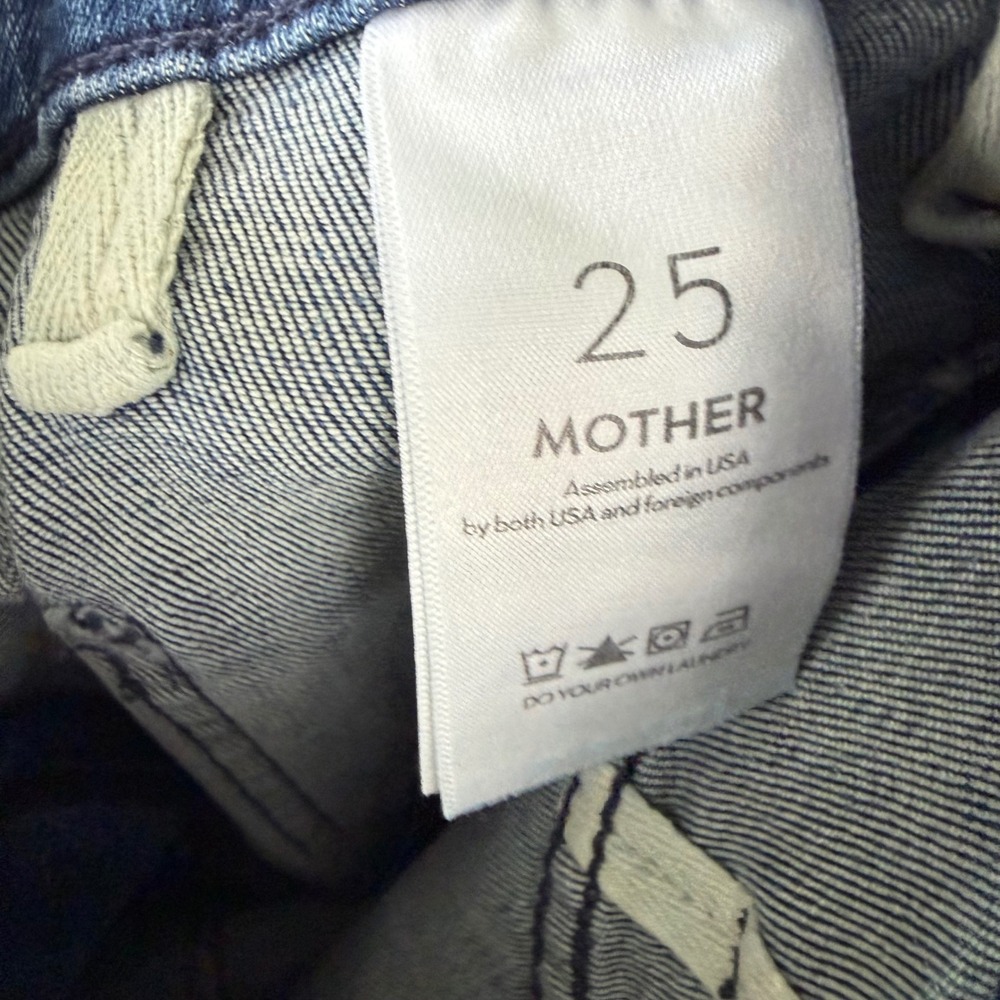 MOTHER Hustler Patch Pocket Ankle Fray Jeans in Out For The Evening Size 25 - Picture 11 of 13